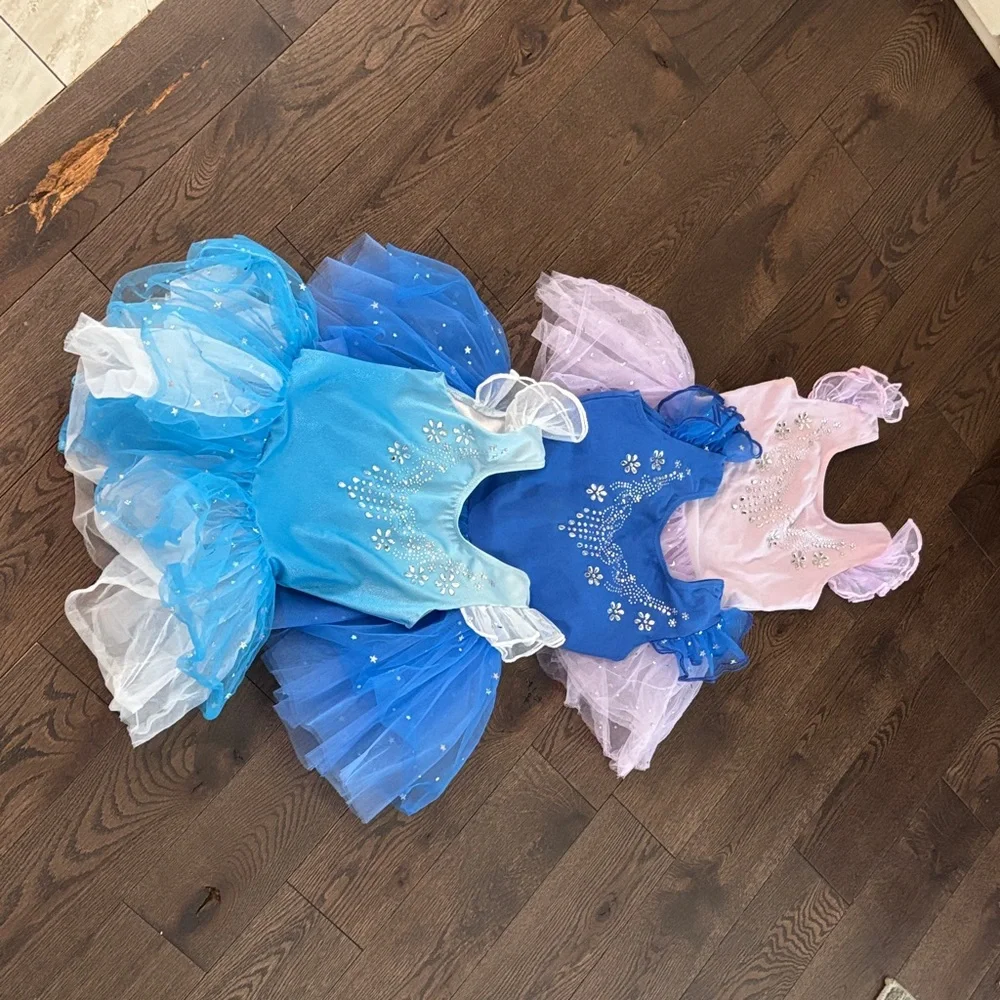 Sparkling girls dace ballet Set - light blue, dark blue Purple 4t - Picture 1 of 8